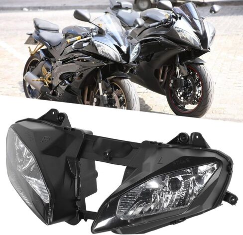 Qiilu Motorcycle Headlight Cover Housing Clear Lens Fit for YZF 600 R6 2008‑2013 High Performance Headlight Assemblies in Saudi Arabia