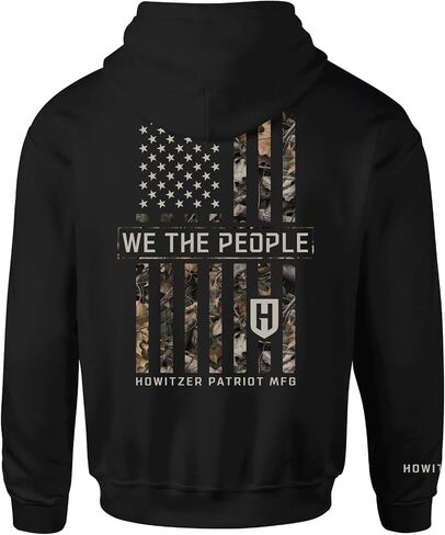 سترة هوديي للرجال من Howitzer Clothing من طراز American Wild Graphic Pullover مع جيب الكنغر in Kuwait
