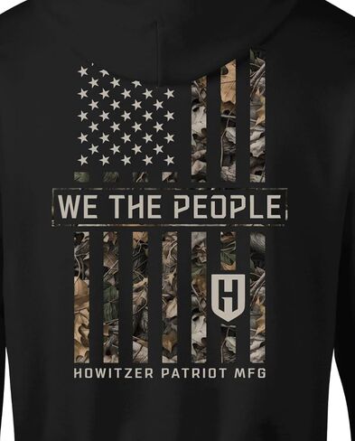 سترة هوديي للرجال من Howitzer Clothing من طراز American Wild Graphic Pullover مع جيب الكنغر in Kuwait
