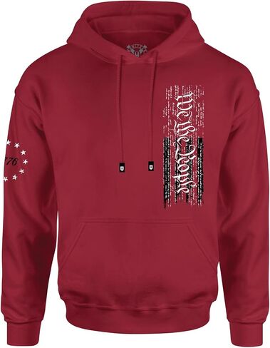 سترة هوديي للرجال من Howitzer Clothing من طراز American Wild Graphic Pullover مع جيب الكنغر in Kuwait