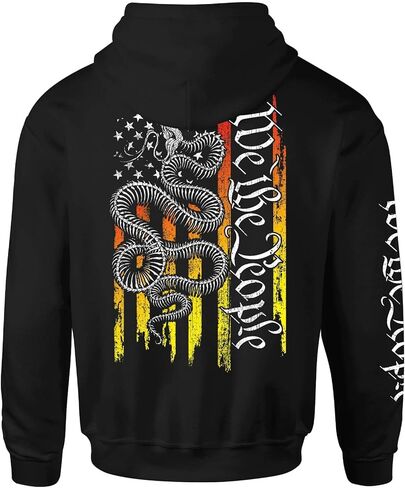 سترة هوديي للرجال من Howitzer Clothing من طراز American Wild Graphic Pullover مع جيب الكنغر in Kuwait