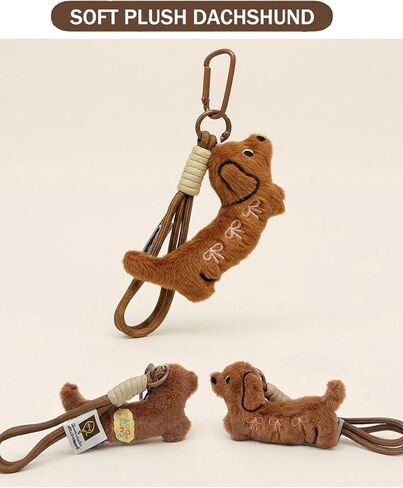 سلسلة مفاتيح Dachshund من القطيفة مع سوار معصم لطيف حقيبة كلب وينر هدايا ساحرة لمحبي الكلاب سلسلة مفاتيح وحقائب إكسسوارات سحر حيوان محشو لحقيبة المحفظة هدية حلقة مفاتيح للنساء والرجال والأصدقاء وزملاء العمل in Saudi Arabia