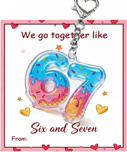 67 هدية عيد الحب، 67 ستة سبعة سلسلة مفاتيح، ميمي مضحك لنشرة عيد ميلاد المدرسة للأطفال والمراهقين، هدية الحفلات in Kuwait