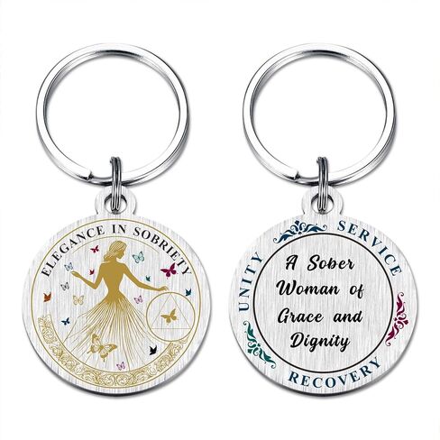 Viayen Women Sobriety Gift, Sober Anniversary Keychain Gifts Recovery Decorations for Women Female in Saudi Arabia