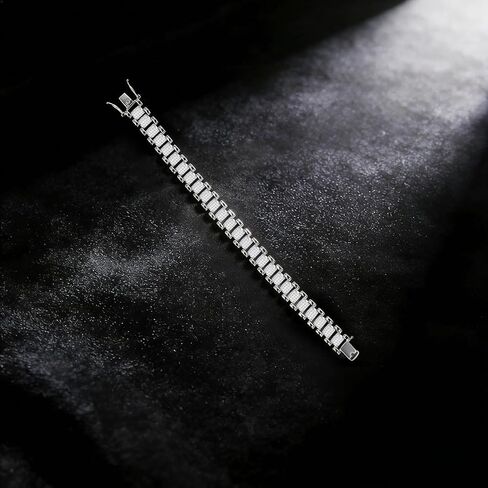 Men's Moissanite Bracelet 925 Sterling Silver – 2.24ct Total Round Moissanite Stones, Bold Tennis Chain for Everyday Wear, Hypoallergenic Jewelry in Saudi Arabia