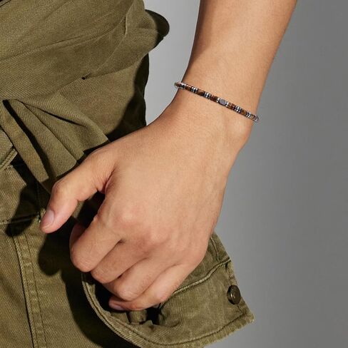 Triple Protection Bracelet Tiger's Eye Stone Bracelet - Natural Hematite Gemstone Stretch Bracelet - Spiritual Healing Bracelets Gifts for him in Kuwait