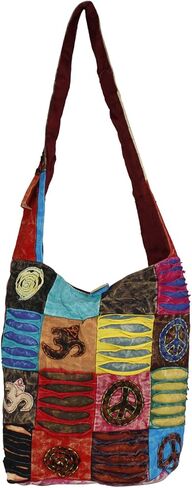 Multicoloured Hobo Cotton Sling Cross Body For Men & Women, Messenger Shoulder Bag Hippie Boho Bohemian Bag For Both Men & Women in Saudi Arabia