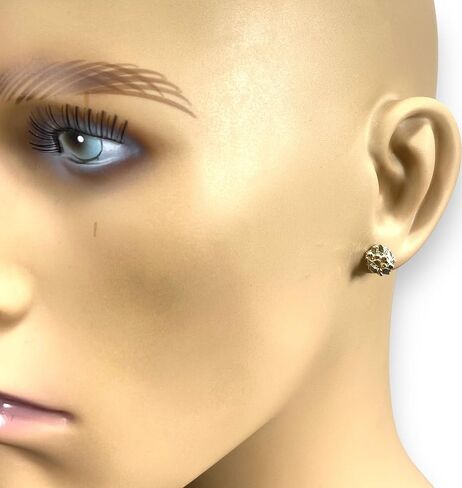 1.0 GRAM 9 MM DIAMETER ROUND NUGGET HIP HOP STUD EARRINGS 10K YELLOW GOLD SG5010 in Saudi Arabia