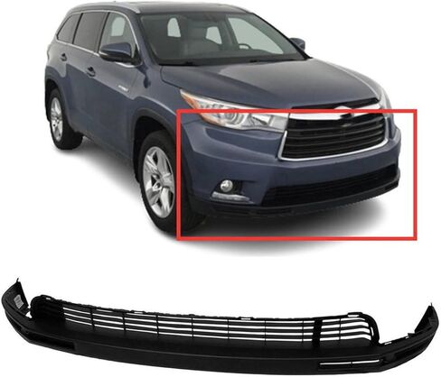 FitParts Compatible With Front Lower Bumper Cover 2014 2015 2016 Toyota Highlander LE XLE Hybrid. New, Textured. W/o Parking Aid Sensor Holes. 521290E010 TO1015110 in Saudi Arabia