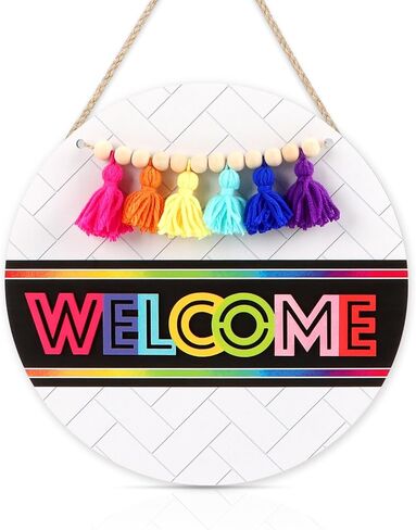 HOURIA DIY علامة اليوم الأول والأخير من المدرسة مع شرابات الخرز العودة إلى المدرسة لوحة الإعلانات ديكورات اليوم الأول من مرحلة ما قبل المدرسة رياض الأطفال علامة الباب 11.4 "دعائم صور مستديرة قابلة لإعادة الاستخدام للأطفال الطلاب in Kuwait