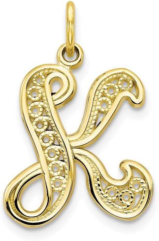 Roy Rose Jewelry 10K Yellow Gold Initial Letter K Charm Pendant in Saudi Arabia