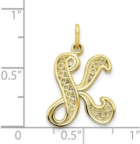 Roy Rose Jewelry 10K Yellow Gold Initial Letter K Charm Pendant in Saudi Arabia