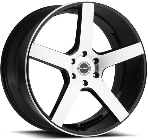 STRADA PERFETTO Custom Wheel - 24x10, 24 Offset, 6x139.7 Bolt Pattern, 87.1mm Hub - Gloss Black with Machined Face Rim in Kuwait