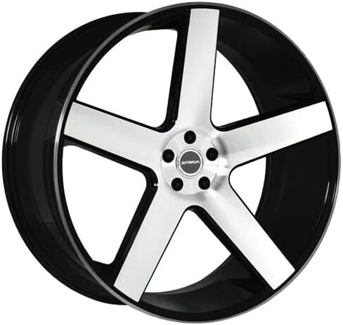 STRADA PERFETTO Custom Wheel - 24x10, 24 Offset, 6x139.7 Bolt Pattern, 87.1mm Hub - Gloss Black with Machined Face Rim in Kuwait