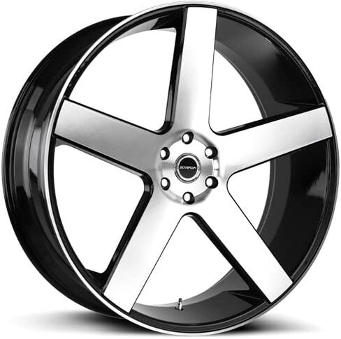 STRADA PERFETTO Custom Wheel - 24x10, 24 Offset, 6x139.7 Bolt Pattern, 87.1mm Hub - Gloss Black with Machined Face Rim in Kuwait