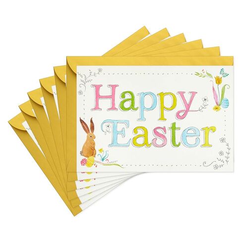 Hallmark Easter Cards, Pastel Wishes with Storybook Bunny (Pack of 6 Cards with Envelopes) in Saudi Arabia