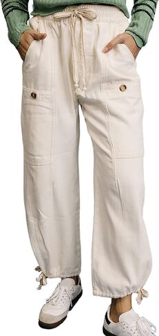 Kedera Women's Wide Leg Jeans High Waisted Pull On Baggy Jeans Cropped Denim Drawstring Pants Casual Joggers in Saudi Arabia