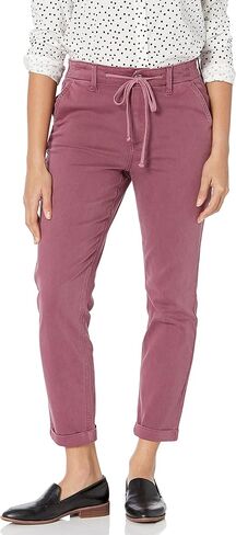Paige Womens Christy Pant High Rise Tapered Cuffed Above The Ankle in Black Shadow in Saudi Arabia