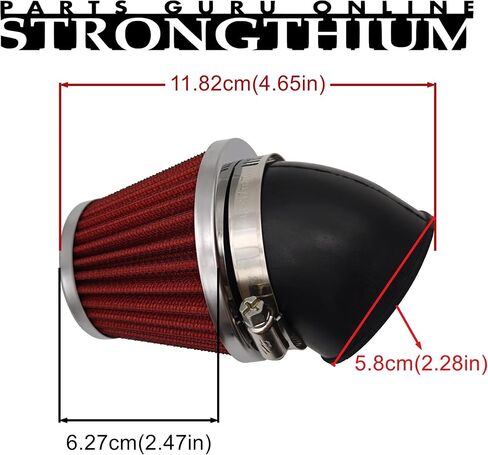 Strongthium 48mm Motorcycle Bend Air Filter Fits for SSR Motorsports Yamaha TTR AJS GY6 Pit Dirt Mini Bike Motocross ATV Go Kart in Saudi Arabia