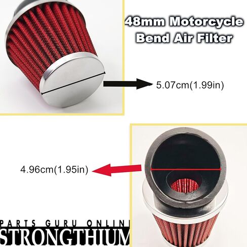 Strongthium 48mm Motorcycle Bend Air Filter Fits for SSR Motorsports Yamaha TTR AJS GY6 Pit Dirt Mini Bike Motocross ATV Go Kart in Saudi Arabia