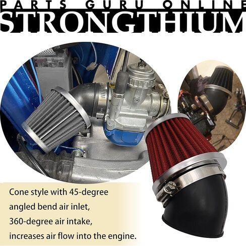 Strongthium 48mm Motorcycle Bend Air Filter Fits for SSR Motorsports Yamaha TTR AJS GY6 Pit Dirt Mini Bike Motocross ATV Go Kart in Saudi Arabia