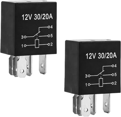 2PCS 30A Car Starter Relay, 12V 4 Pin Heavy Duty Multi-Purpose Vehicle Standard Relay Switch, Waterproof Automotive Motor Replacement Accessories, Universal for Most Vehicles in Saudi Arabia