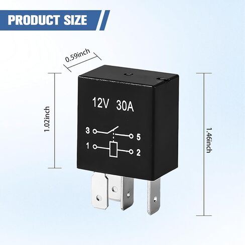2PCS 30A Car Starter Relay, 12V 4 Pin Heavy Duty Multi-Purpose Vehicle Standard Relay Switch, Waterproof Automotive Motor Replacement Accessories, Universal for Most Vehicles in Saudi Arabia