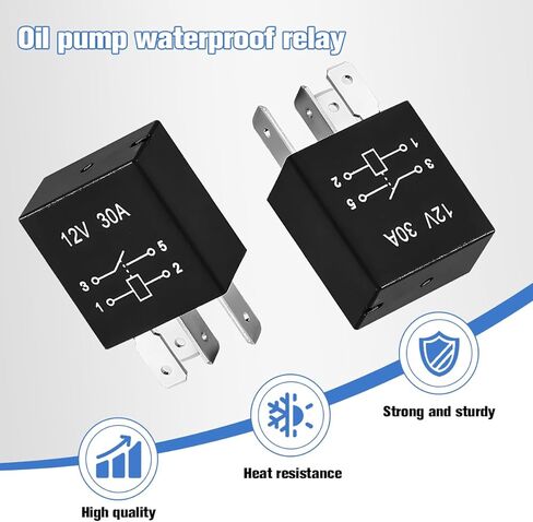 2PCS 30A Car Starter Relay, 12V 4 Pin Heavy Duty Multi-Purpose Vehicle Standard Relay Switch, Waterproof Automotive Motor Replacement Accessories, Universal for Most Vehicles in Saudi Arabia