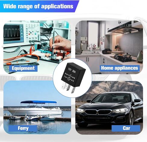 2PCS 30A Car Starter Relay, 12V 4 Pin Heavy Duty Multi-Purpose Vehicle Standard Relay Switch, Waterproof Automotive Motor Replacement Accessories, Universal for Most Vehicles in Saudi Arabia