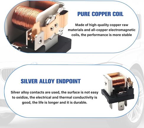 2PCS 30A Car Starter Relay, 12V 4 Pin Heavy Duty Multi-Purpose Vehicle Standard Relay Switch, Waterproof Automotive Motor Replacement Accessories, Universal for Most Vehicles in Saudi Arabia
