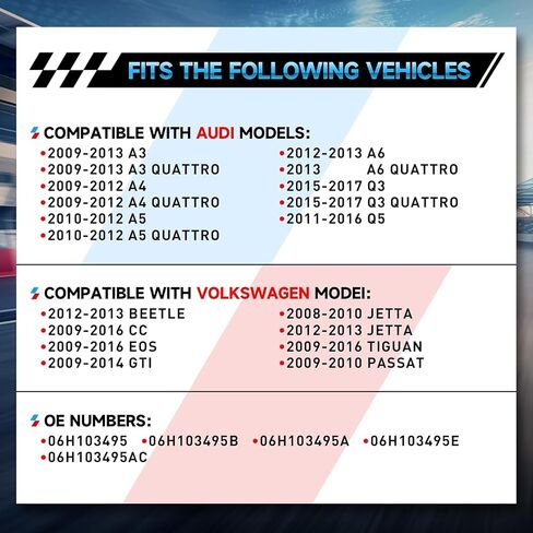 06H103495AJ PCV صمام محرك علبة المرافق تنفيس صمام فاصل الزيت لـ 2012-2018 Audi A3 A4 A5 A6 Q3 TT VW Golf Passat Tiguan Jetta Beetle GTI CC Eos 1.8T 2.0T يستبدل #06H103495AE 06H103495 in Kuwait