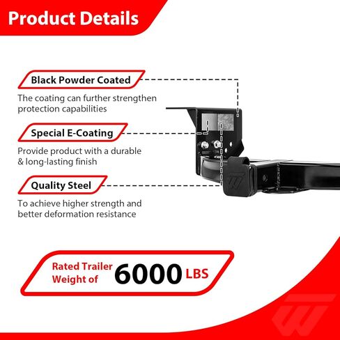 WeiSen Class 3 Trailer Hitch 2" Receiver Compatible with GMC Sierra Fit Chevrolet Silverado 1500 2019-2025 Accessories Heavy Duty Steel Tow Hitch for Ball Mounts, Cargo Racks, Bike Racks in Saudi Arabia