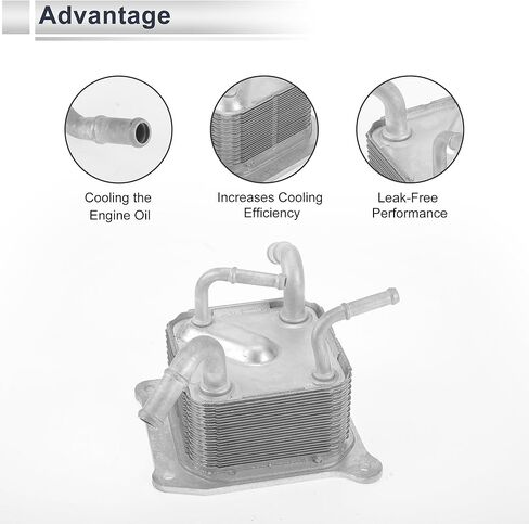 Engine Oil Cooler for Nissan Versa 2012-2019 Transmission Oil Cooler Trans Cooler No.216063JX2C with O-ring Seals Aluminum Alloy 1 Set in Saudi Arabia