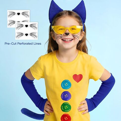 Blue Cat Costume Accessories – Cat Ears Headband & Tail, T-Shirt, School Book Costume for Read Across America in Saudi Arabia