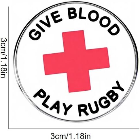 2 قطعة مجموعة دبابيس الرجبي للعب الدم، شارة معدنية تحفيزية للتبرع بالدم للرجبي، هدية فريدة لمحبي الرياضة in Kuwait