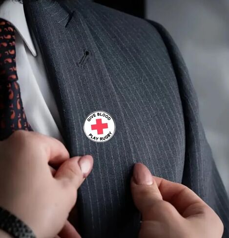 2 قطعة مجموعة دبابيس الرجبي للعب الدم، شارة معدنية تحفيزية للتبرع بالدم للرجبي، هدية فريدة لمحبي الرياضة in Kuwait