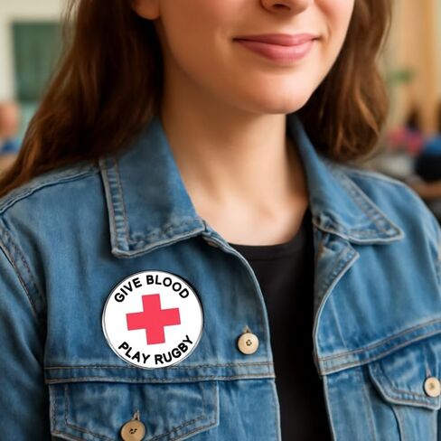 2 قطعة مجموعة دبابيس الرجبي للعب الدم، شارة معدنية تحفيزية للتبرع بالدم للرجبي، هدية فريدة لمحبي الرياضة in Kuwait