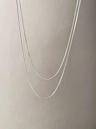 Double Layer Snake Chain Necklace for Women, Adjustable Layered Choker in Saudi Arabia