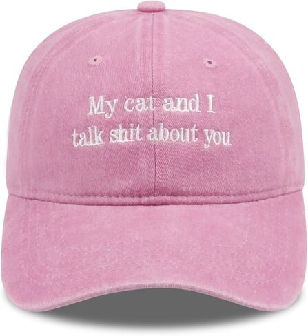 Funny Cat Lover Baseball Cap, Embroidered Adjustable Cotton Pet Parent Trucker Hat for Men Women Gifts in Saudi Arabia