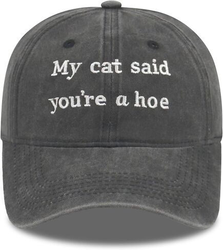 Funny Cat Lover Baseball Cap, Embroidered Adjustable Cotton Pet Parent Trucker Hat for Men Women Gifts in Saudi Arabia