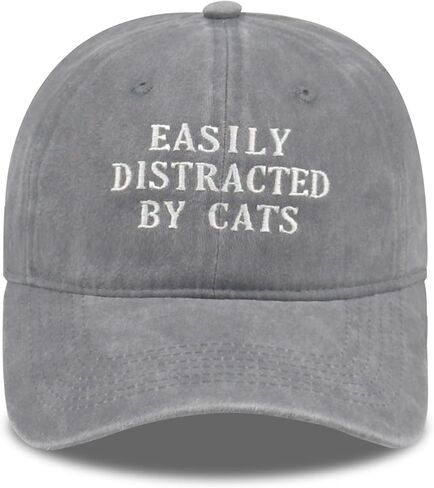 Funny Cat Lover Baseball Cap, Embroidered Adjustable Cotton Pet Parent Trucker Hat for Men Women Gifts in Saudi Arabia