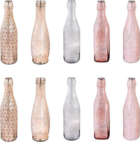 زجاجات زجاجية للحديقة دائمة الخضرة لشجرة الزجاجة، زجاجات النبيذ للتزيين في الأماكن المغلقة والخارجية وديكور حفلات الزفاف وأعياد الميلاد (أزرق، مجموعة من 5) in Kuwait