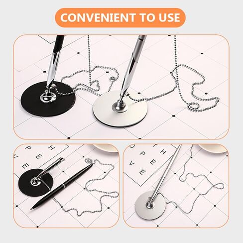 Homoyoyo 2pcs Metal Chain Design Ballpoint Signature Pens with Desktop Stand, Professional Business Multi-function Sign Pens for Office and Hotel Use in Saudi Arabia