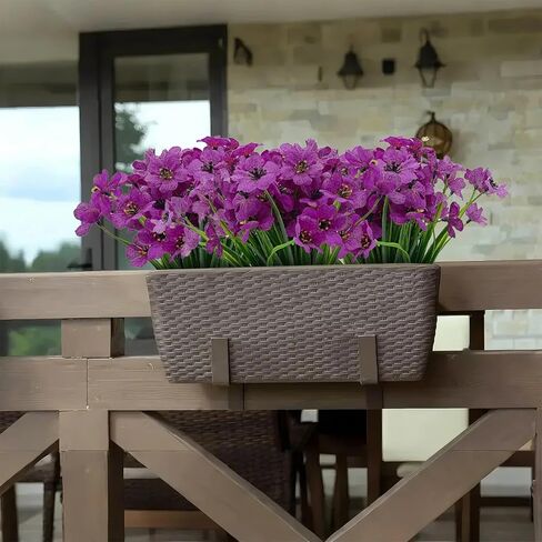2 Bundles Outdoors Artificial Flowers,Red Fake Flowers UV Resistant Plants for Indoor Outside Garden Porch Window Box Home Wedding Farmhouse Spring Decor in Saudi Arabia