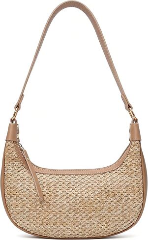 RTGGSEL Boho Summer Retro Women's Straw Rattan Beach Tote Bag Crossbody Shoulder Bags Hobo Underarm Handbag Straw Purse in Saudi Arabia
