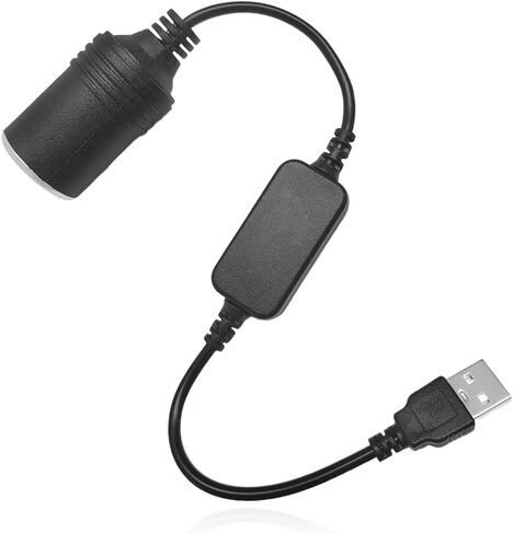 2 قطعة محول USB إلى ولاعة السجائر، 1 قدم USB A ذكر إلى 12 فولت مقبس ولاعة سجائر السيارة أنثى، كابل محول الطاقة لكاميرا داش كام GPS للكشف عن الرادار شرائط إضاءة LED in Kuwait