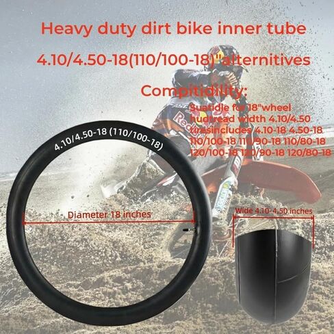 100/90-19 (4.10 X 19) Heavy Duty Motorcycle Tube 19" Dirt Bike Butyl Tubes Compatible with 4.50-19 Tire Tube TR4 Valve in Saudi Arabia