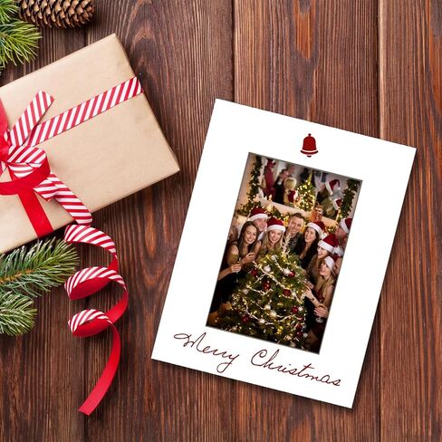 إطار صور عيد ميلاد سعيد من Ebned - يناسب صور مقاس 4 × 6 بوصات، إطار صور عائلي لشجرة عيد الميلاد، هدايا عيد ميلاد سعيد لأصدقاء العائلة، ديكورات منزلية شتوية (أخضر) - A02 in Kuwait