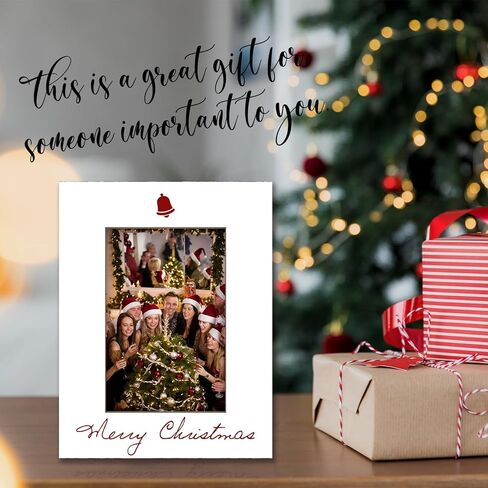 إطار صور عيد ميلاد سعيد من Ebned - يناسب صور مقاس 4 × 6 بوصات، إطار صور عائلي لشجرة عيد الميلاد، هدايا عيد ميلاد سعيد لأصدقاء العائلة، ديكورات منزلية شتوية (أخضر) - A02 in Kuwait