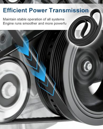 K060837 Engine Serpentine Drive Belt 83.68 inches Fit for Dodge Cadillac Hyundai Ford Kia Mercedes-Benz Chrysler Lexus Saab Mazda Sonata 2011-2014, Replace 6PK2126 1060837 in Kuwait